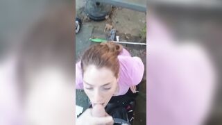 POV Smoking Public BJ with Facial Finish - Heather Kane