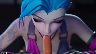 Jinx sucks cock and swallows all the cum