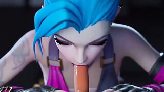 Jinx sucks cock and swallows all the cum