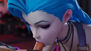 Jinx sucks cock and swallows all the cum