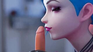 Jinx sucks cock and swallows all the cum