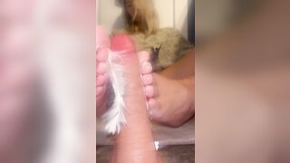 POV FEATHERING TICKLING FEET FOOTJOB UP CLOSE