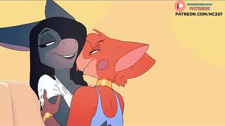 TWO CUTE FUTANARI FURRY GIRLS HENTAI STORY ANIMATION 4K 60FPS