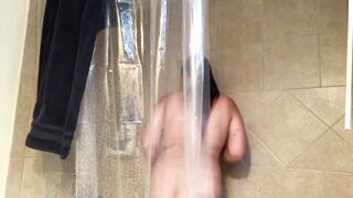 Cute girl showering