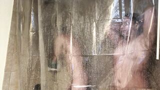 Cute girl showering