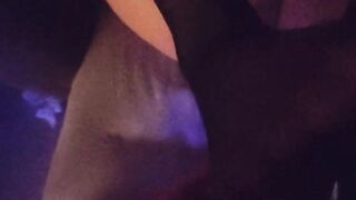 Lingerie Lovers - Dark Mode POV Standing Footjob with Beaver Background