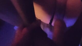 Lingerie Lovers - Dark Mode POV Standing Footjob with Beaver Background