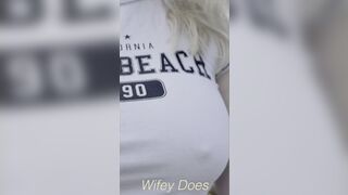 Wifey is a public exhibitionist braless