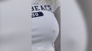 Wifey is a public exhibitionist braless