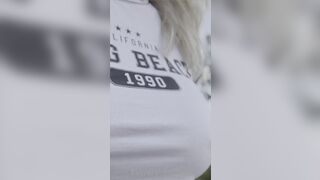 Wifey is a public exhibitionist braless