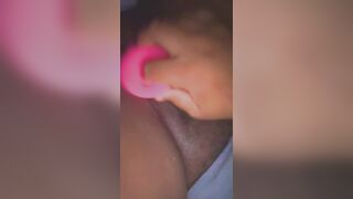 slut fucks wet pussy with dildo