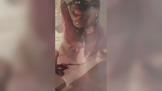 Me- Teen Girl Sucks a Teen Guy Dick on a Leash in the Smoke of Hookah and Licks Balls, POV Blowjob