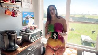 Body Painted Housewife Shows You How To Make Your Husband The Perfect Cup Of Coffee