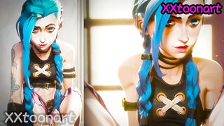 Arcane Leauge Of Legends Mix Hentai - Jinx blue hair Small Tits but i love it