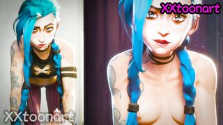 Arcane Leauge Of Legends Mix Hentai - Jinx blue hair Small Tits but i love it