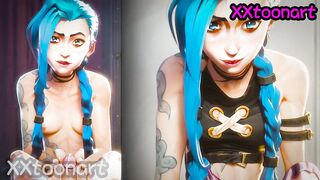 Arcane Leauge Of Legends Mix Hentai - Jinx blue hair Small Tits but i love it