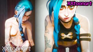 Arcane Leauge Of Legends Mix Hentai - Jinx blue hair Small Tits but i love it