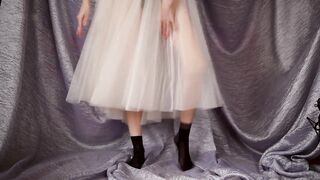 ASMR Girl Ballerina Puts on Black Socks & Rehearses Dances