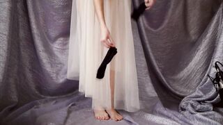 ASMR Girl Ballerina Puts on Black Socks & Rehearses Dances