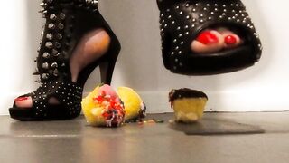 Cup Cake Food Crush with Spikey High Heels