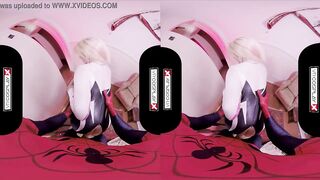 VRCosplayX.com Spider Gwen Blowing Your Mind With Her Mouth And Pussy VRPorn