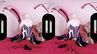 VRCosplayX.com Spider Gwen Blowing Your Mind With Her Mouth And Pussy VRPorn