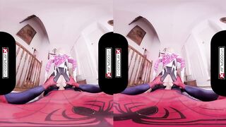 VRCosplayX.com Spider Gwen Blowing Your Mind With Her Mouth And Pussy VRPorn