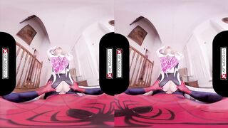 VRCosplayX.com Spider Gwen Blowing Your Mind With Her Mouth And Pussy VRPorn